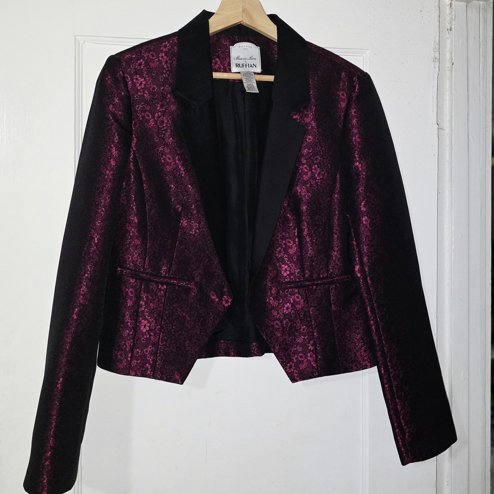 Anthropologie: Elegant Black and Burgundy Jacket - By Ruffian